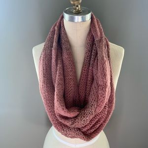 Orange Knit Infinity Scarf